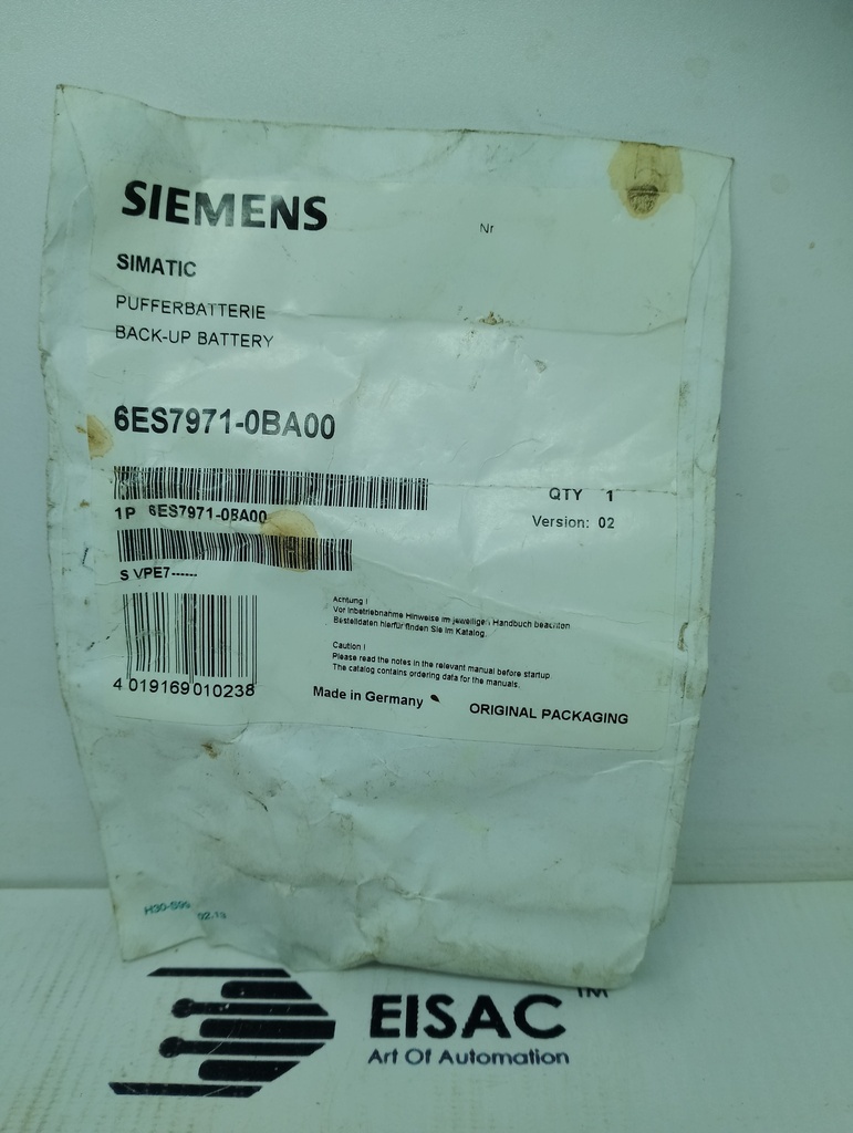 Siemens SIMATIC S7-400 Backup Battery (6ES7971-0BA00)